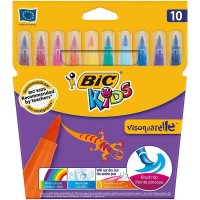 BIC Kids Visaquarelle Fırça Uçlu Boya Kalemleri 10`lu Kutu