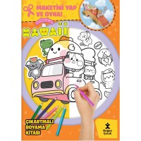 Sevimliler Kawaii Çıkartmalı Boyama Kitabı Maketini Yap Ve Oyna
